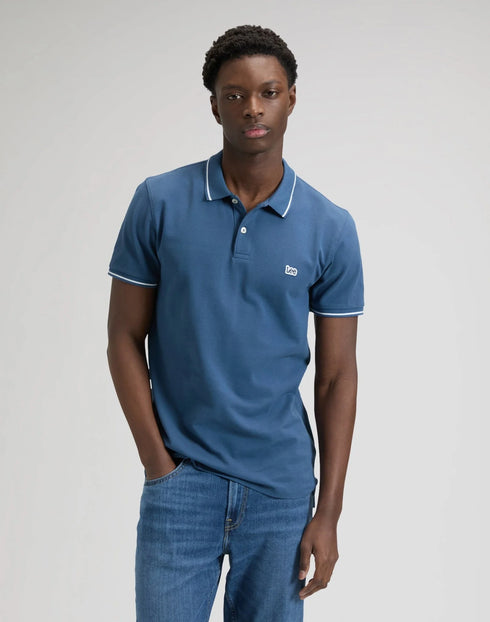Lee Men's Pique Polo T-Shirt In Academy Blue