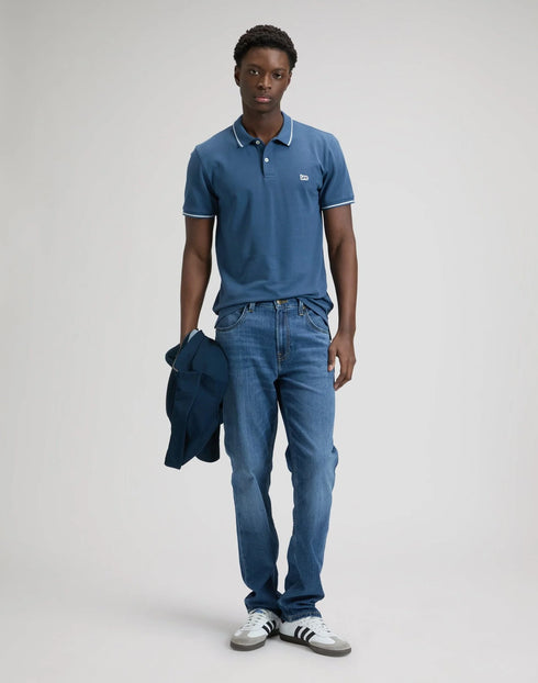 Lee Men's Pique Polo T-Shirt In Academy Blue