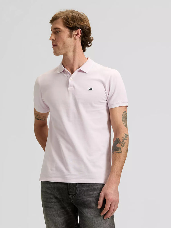 Lee Men's Pique Polo T-Shirt In Light Icy Pink