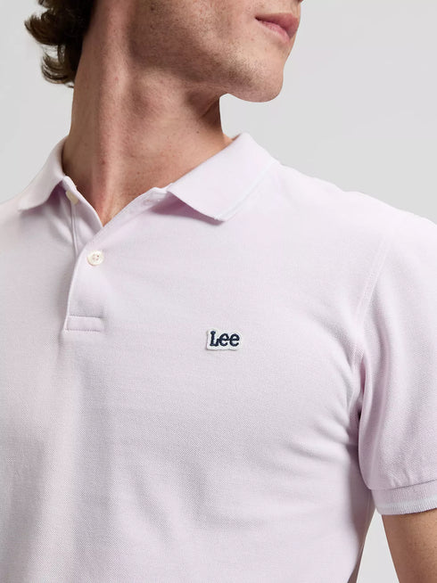 Lee Men's Pique Polo T-Shirt In Light Icy Pink