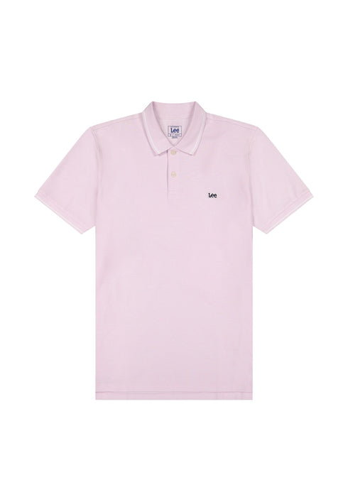 Lee Men's Pique Polo T-Shirt In Light Icy Pink