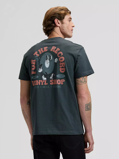 Lee Men's Vinyl T-Shirt In Washed Black