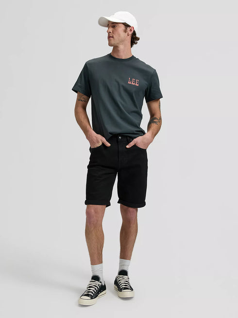 Lee Men's Vinyl T-Shirt In Washed Black