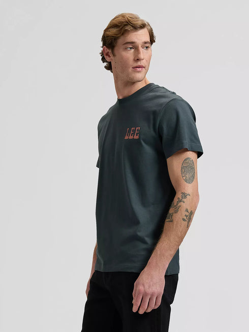 Lee Men's Vinyl T-Shirt In Washed Black