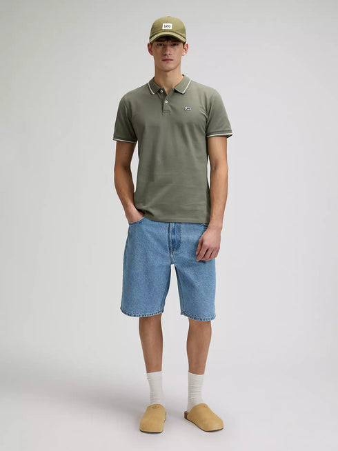 Lee Men's Pique Polo T-Shirt In Lichen Olive