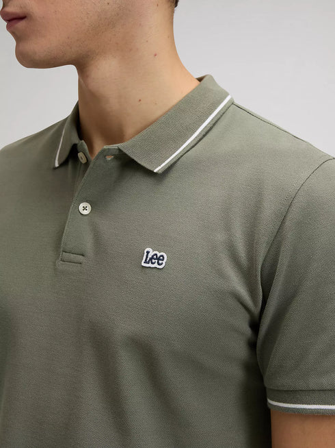 Lee Men's Pique Polo T-Shirt In Lichen Olive