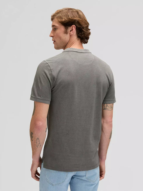 Lee Men's Garment Dye Polo In Static Gray