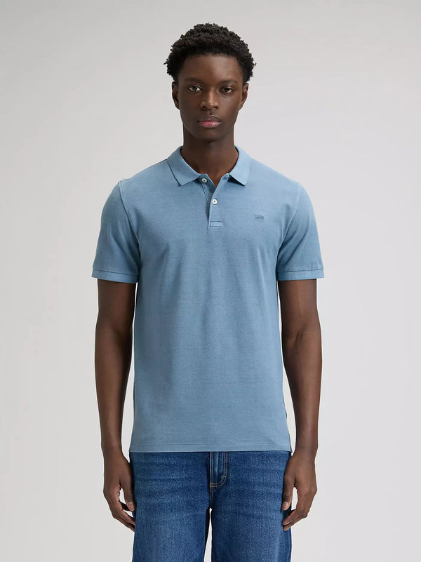 Lee Men's Garment Dye Polo In Dustier Blue
