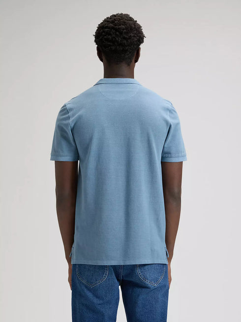 Lee Men's Garment Dye Polo In Dustier Blue