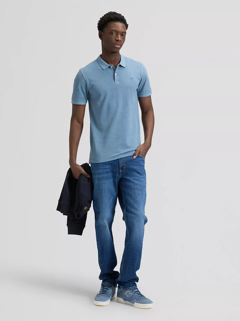 Lee Men's Garment Dye Polo In Dustier Blue