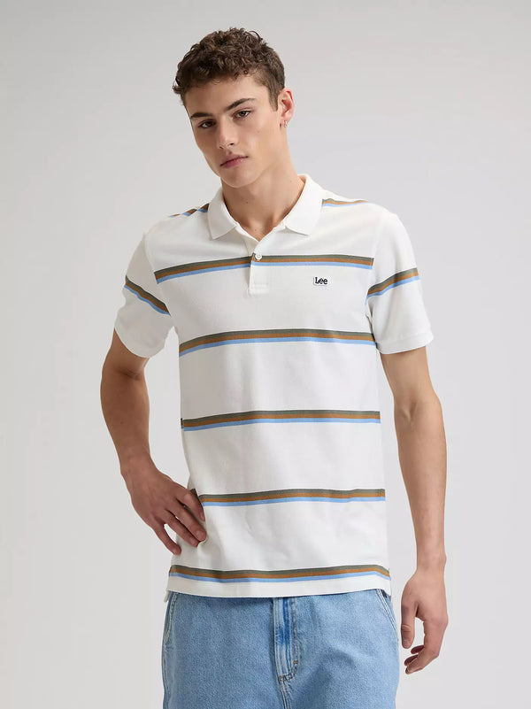 Lee Men's Pique Polo T-Shirt In Halogen Safari Stripe