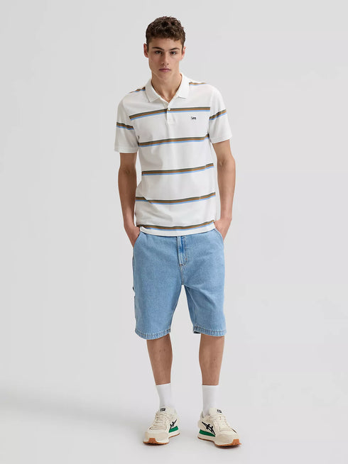 Lee Men's Pique Polo T-Shirt In Halogen Safari Stripe