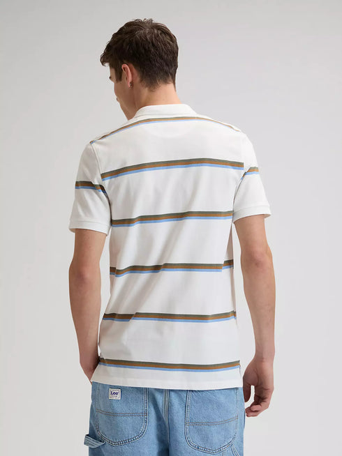 Lee Men's Pique Polo T-Shirt In Halogen Safari Stripe