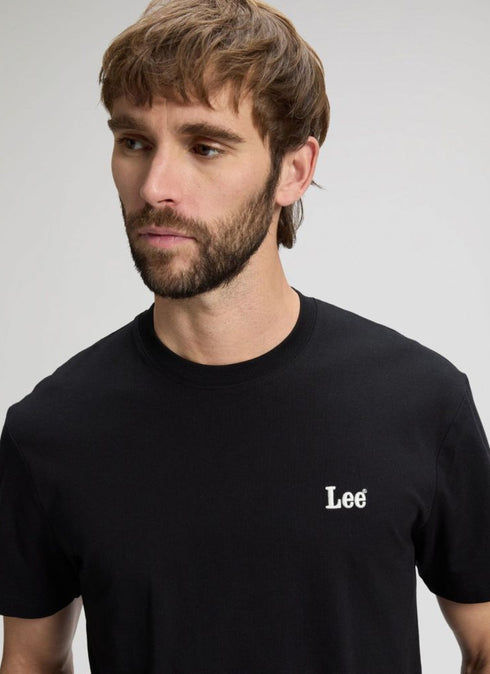 Lee Men's Short Sleeve Small Logo T-Shirt In Black