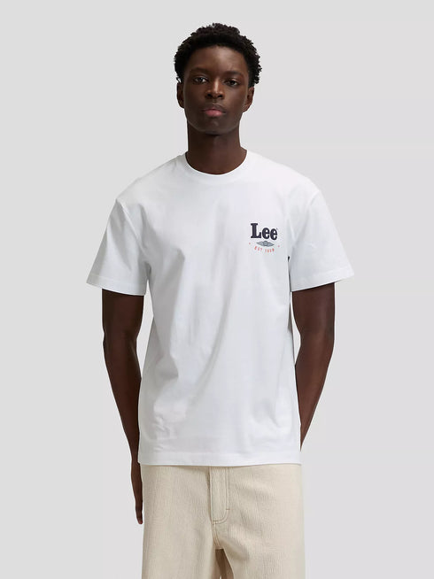 LEE STAMP LEE TEE BRIGHT WHITE