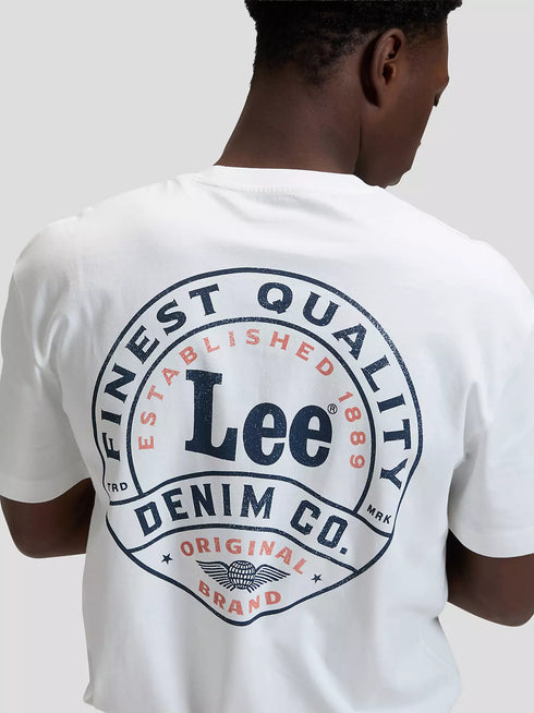 LEE STAMP LEE TEE BRIGHT WHITE