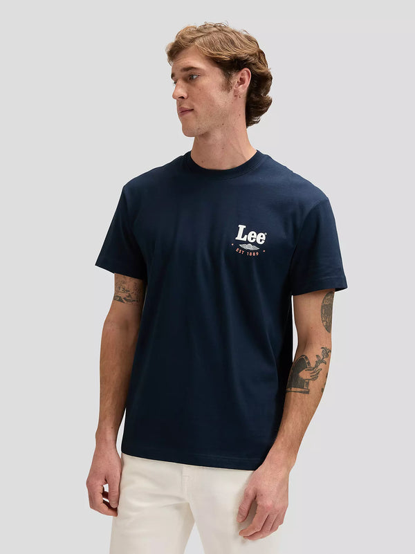 LEE STAMP LEE TEE RIVET NAVY