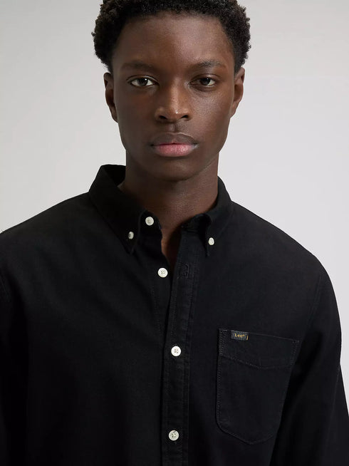Lee Men's Button Down Shirt In Black