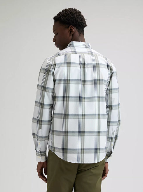 Lee Men's Button Down Shirt In Lichen Navy Plaid