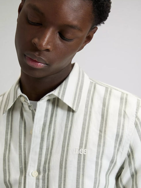 Lee Men's Short Sleeve Shirt In Lichen Cove Stripe