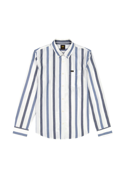 Lee Men's Button Down Tonal Shirt In Rivet Navy Stone
