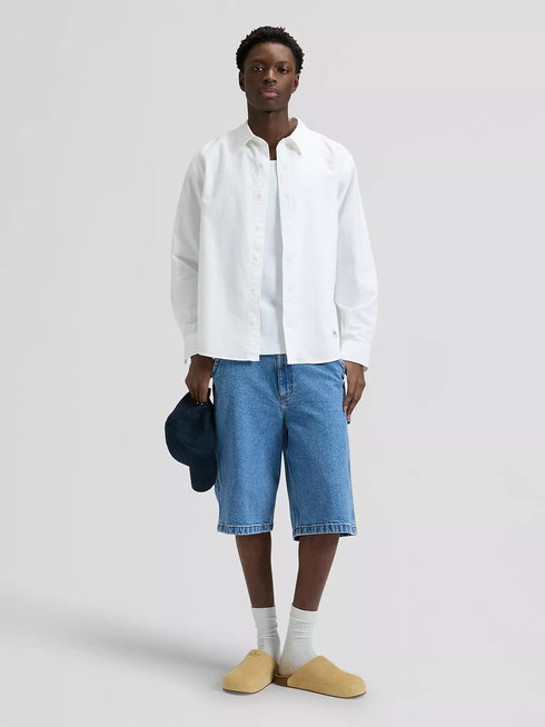Lee Men's Work Wear Button Down Shirt In Bright White