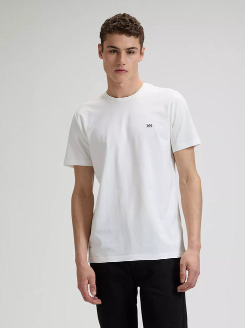 Lee Men's Short Sleeve Patch Logo T-Shirt In White