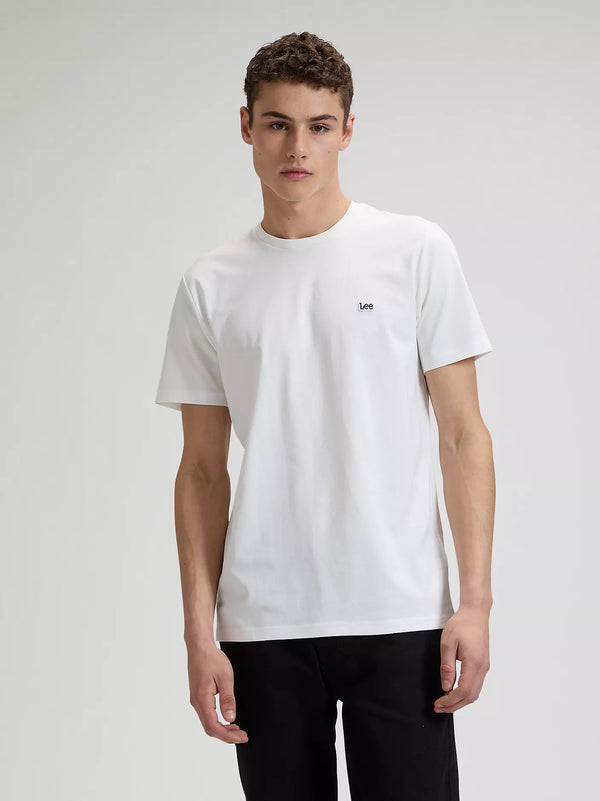 Lee Men's Short Sleeve Patch Logo T-Shirt In White