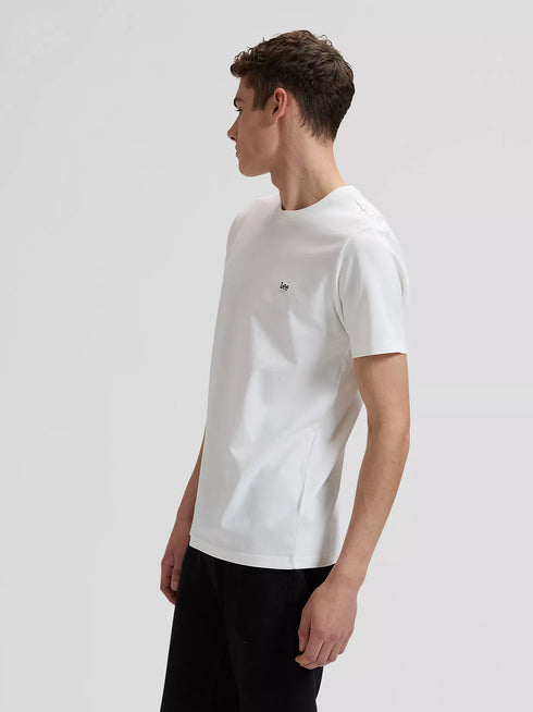 Lee Men's Short Sleeve Patch Logo T-Shirt In White