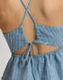 LEE PEPLUM CAMI INDIGO STRIPE DOBBY