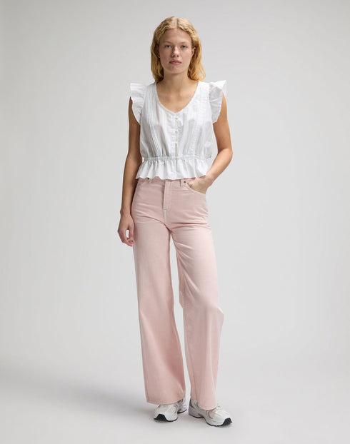 LEE RUFFLE SLEEVE SHIRT BRIGHT WHITE
