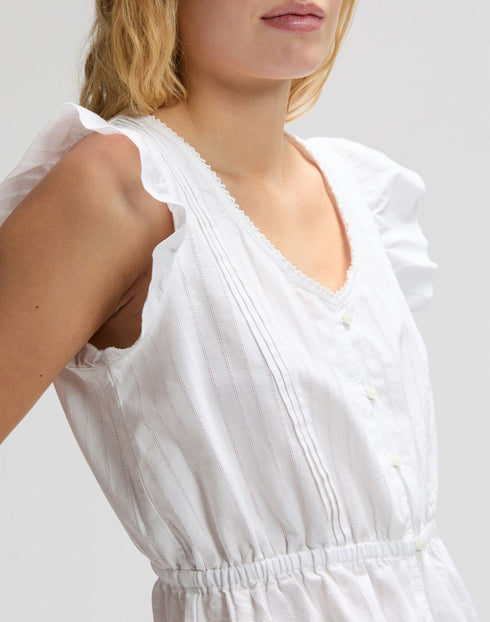 LEE RUFFLE SLEEVE SHIRT BRIGHT WHITE