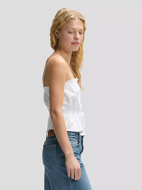 LEE LACE TRIM CAMI BRIGHT WHITE