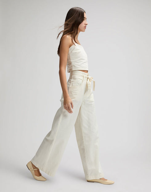 LEE PLEATED TROUSER NATURAL