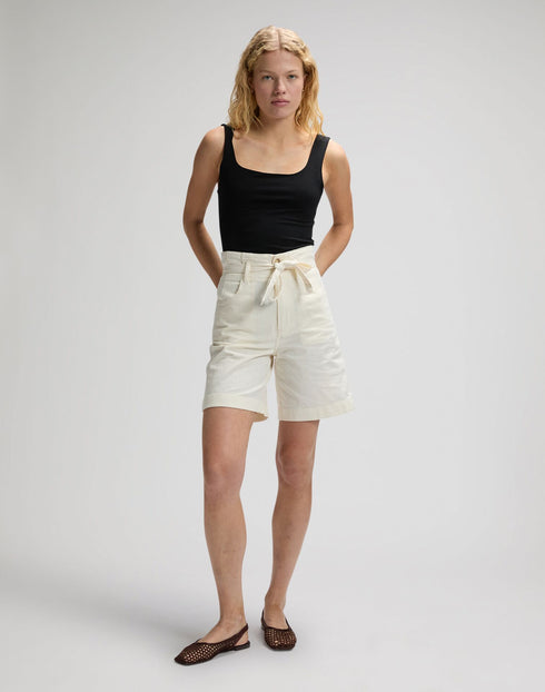 LEE PLEATED BERMUDA NATURAL