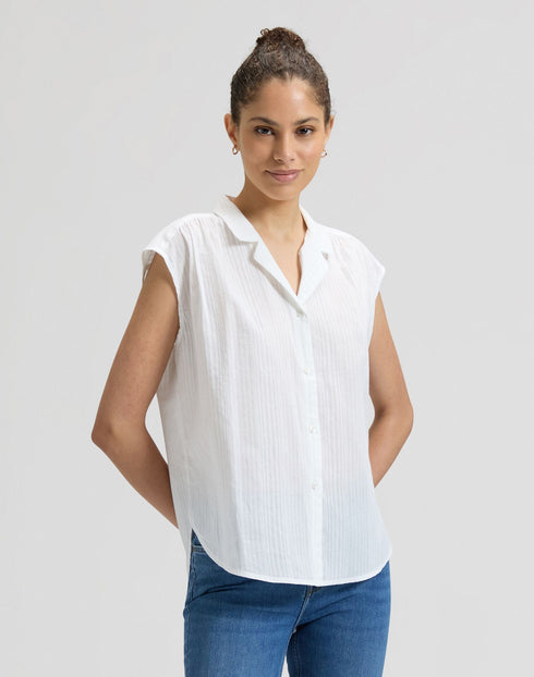 LEE CAP SLEEVE SHIRT BRIGHT WHITE