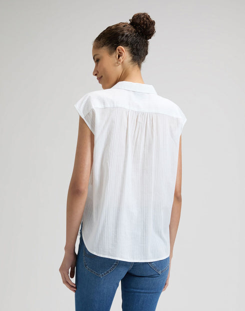 LEE CAP SLEEVE SHIRT BRIGHT WHITE
