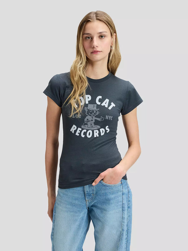 LEE RECORD TEE WASHED BLACK