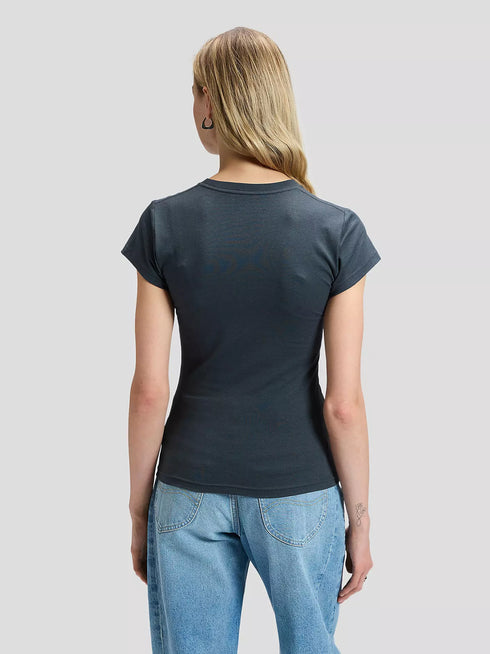 LEE RECORD TEE WASHED BLACK