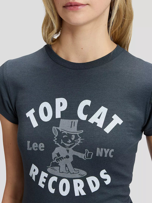 LEE RECORD TEE WASHED BLACK