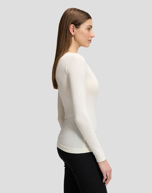 LEE LS BOAT NECK TEE ECRU