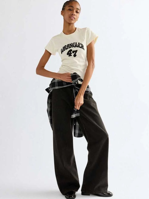WRANGLER SHRUNKEN BAND TEE EGRET