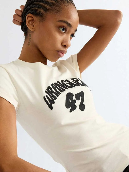 WRANGLER SHRUNKEN BAND TEE EGRET