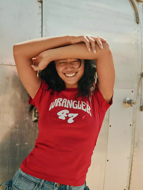 WRANGLER SHRUNKEN BAND TEE CHILI PEPPER