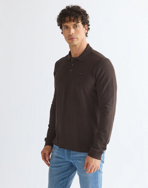 WRANGLER LS POLO SHIRT CHOCOLA