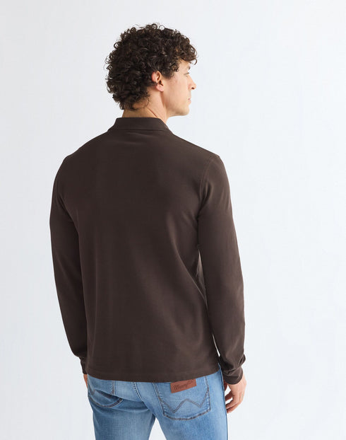 WRANGLER LS POLO SHIRT CHOCOLA