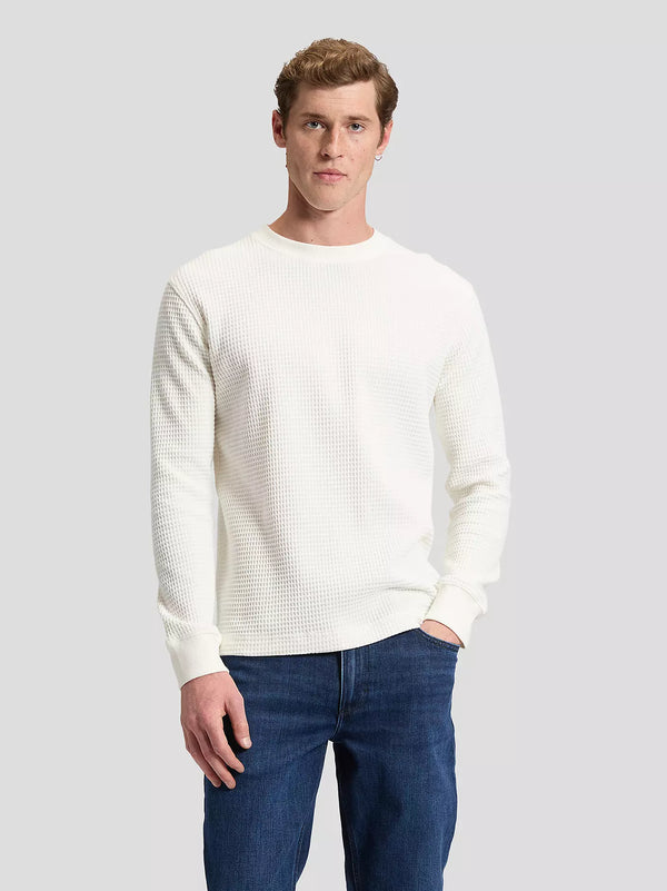 LEE LS WAFFLE TEE OFF WHITE