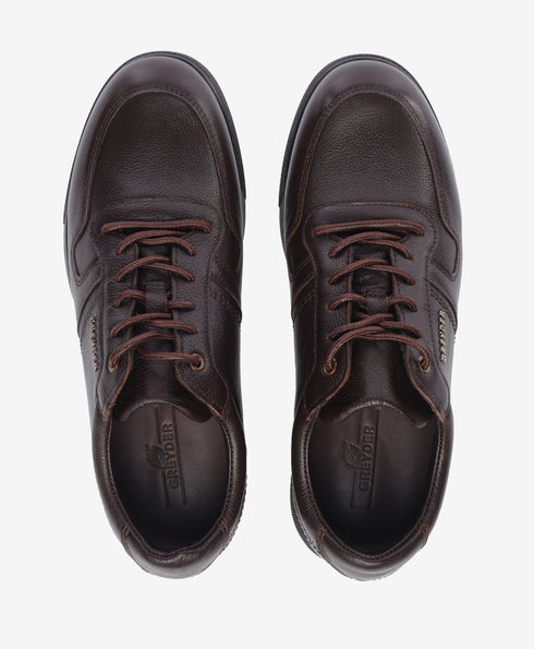 Greyder Men's Classic Leather Sneakers In Brown