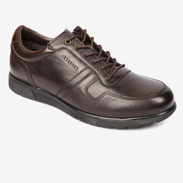 Greyder Men's Classic Leather Sneakers In Brown