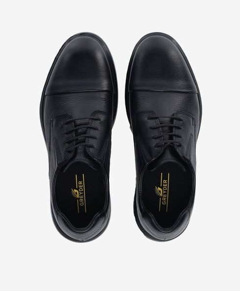 Greyder Men's Leather Formal Shoes in Black